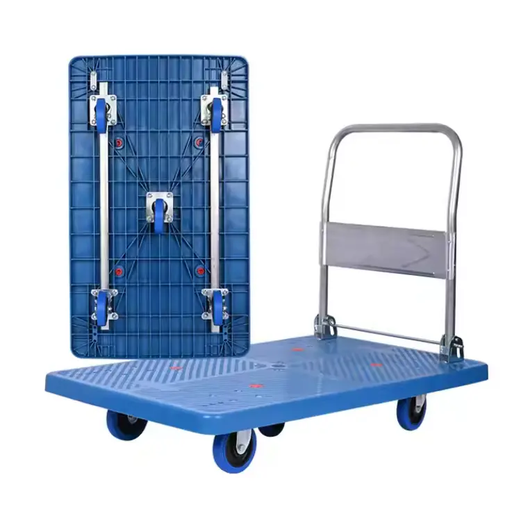 1100*650mm 重型藍色可折疊塑料平台托車（300 or 500kg 承重）