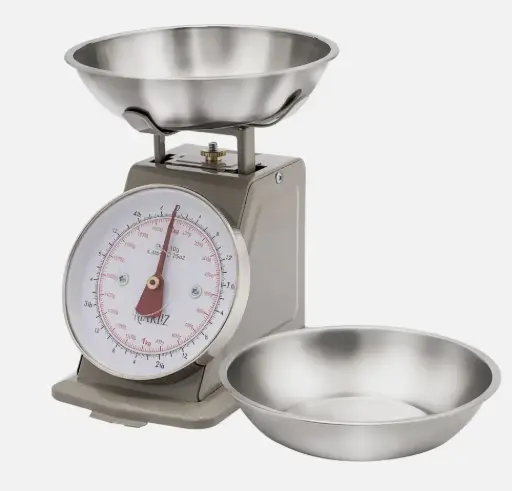 小型復古廚房秤 4.4Lb/2Kg 帶雙碗 機械刻度秤